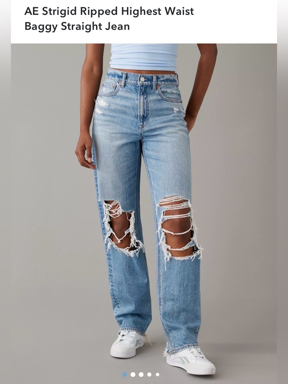 Light Blue American Eagle Baggy Straight Jeans